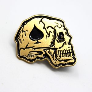 dead skull spade vietnam airborne calvary pin brass