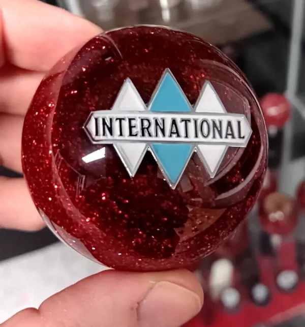 international-ball-shift-knob international-ball-shift-knob-vintage-style-chrome-stainless-steel-insert-red