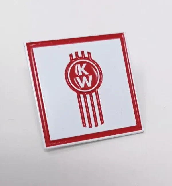 kenworth-enamel-pin-solid-white-plate kenworth-kw-emblem-lapel-enamel-hat-pin-peterbilt-mack-metal-solid-white-plate