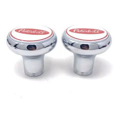 peterbilt-air-valve-brake-2-knob Peterbilt-air-valve-brake-knob-chrome-tractor-trailer-white-red-metal-emblem