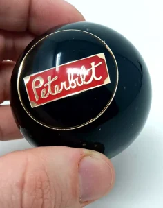 peterbilt-gold-shift-knob-vintage-style-with-silver-metal-flake-sqaure-logo