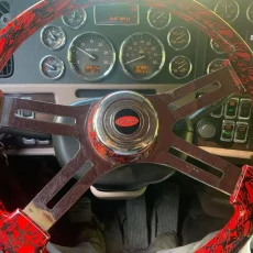 peterbilt-steering-wheel-horn-button-metal-emblem-3m-red-black-1.5-inches